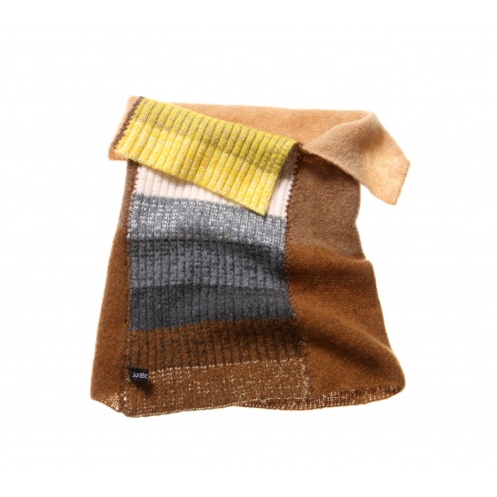 Camel blend soft and light patchwork Neck Warmer 